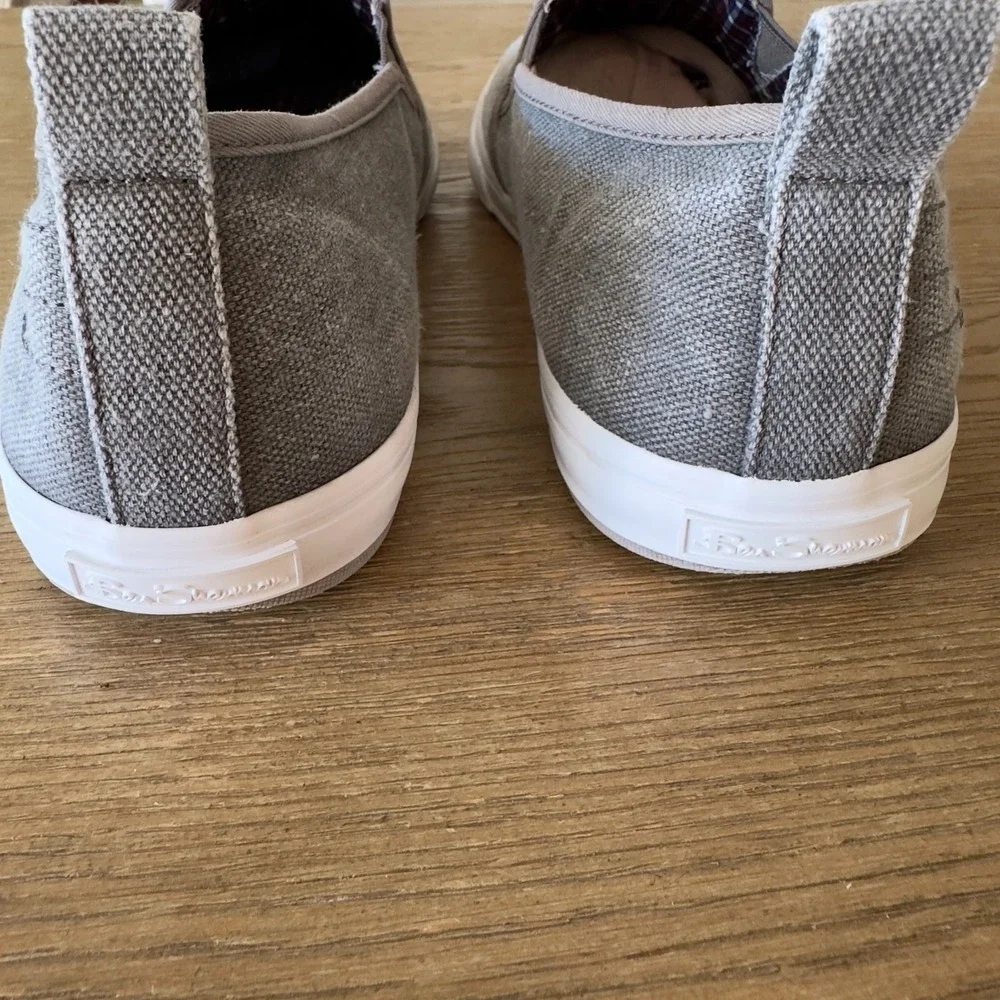 Ben Sherman Men's Slip-On Gray Canvas Fabric Loafers-Size US 13‎